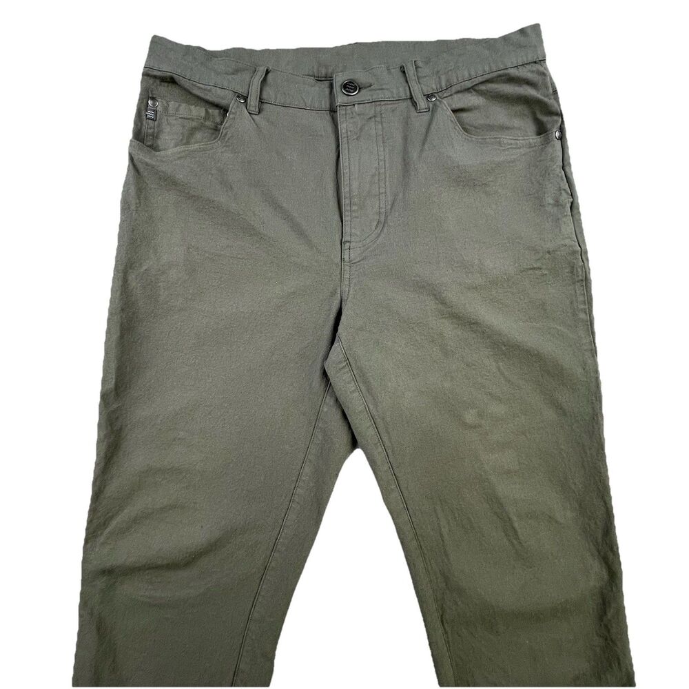 Free Fly Pants Men's 32x32 Olive Green 5 Pocket Stretch Canvas Chino Bamboo